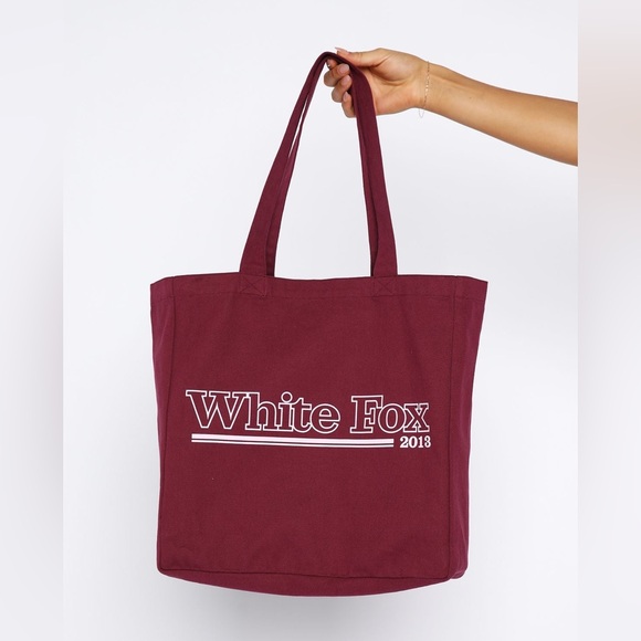 White Fox No Hesitation Tote Bag in Burgundy/Pink - Picture 4 of 9